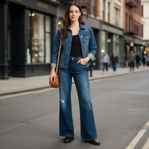 BP. Denim distressed jeans high rise cropped flare blue 32 Streetwear indiekid